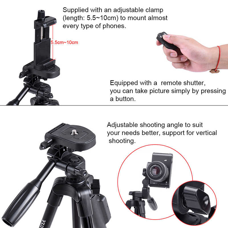 Yunteng VCT 5208 A+Kalite Telefon Tripod