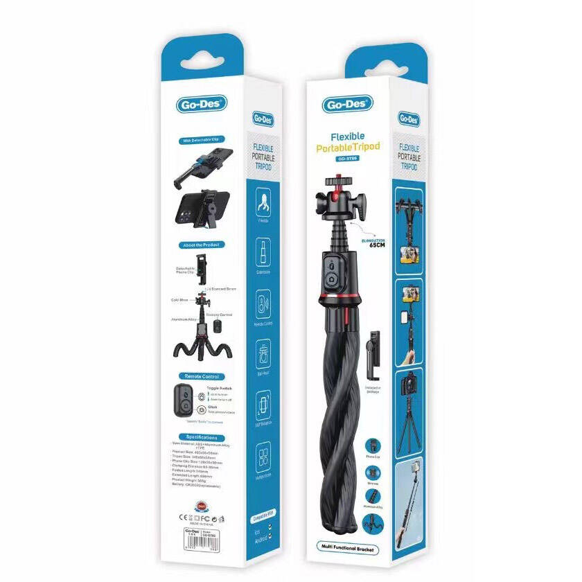 Go Des GD-ST86 Çok Fonksiyonlu Teleskopik Esneyebilen Uzaktan Kumanda Aparatlı Tripod - 1