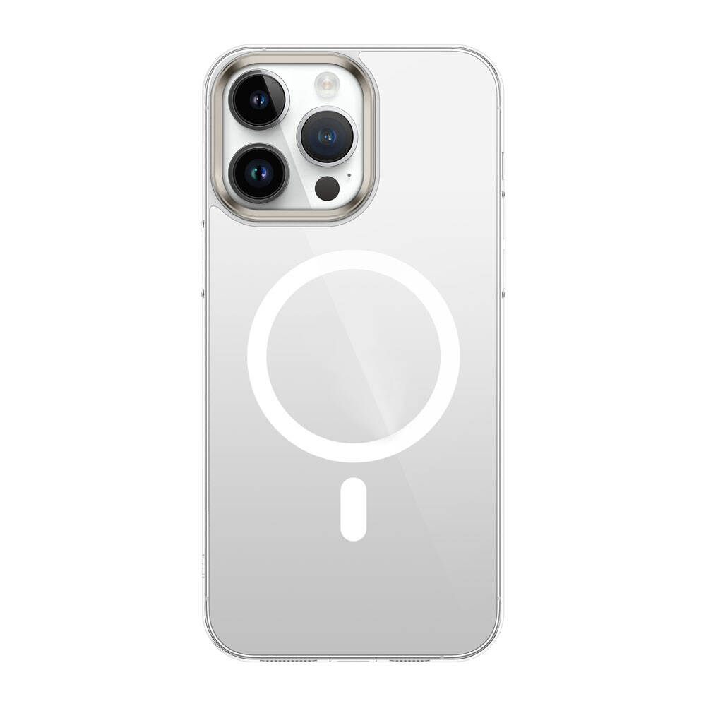Apple iPhone 15 Pro Uyumlu Kılıf Zore Wireless Şarj Özellikli Şeffaf G-Glass Kapak - 4