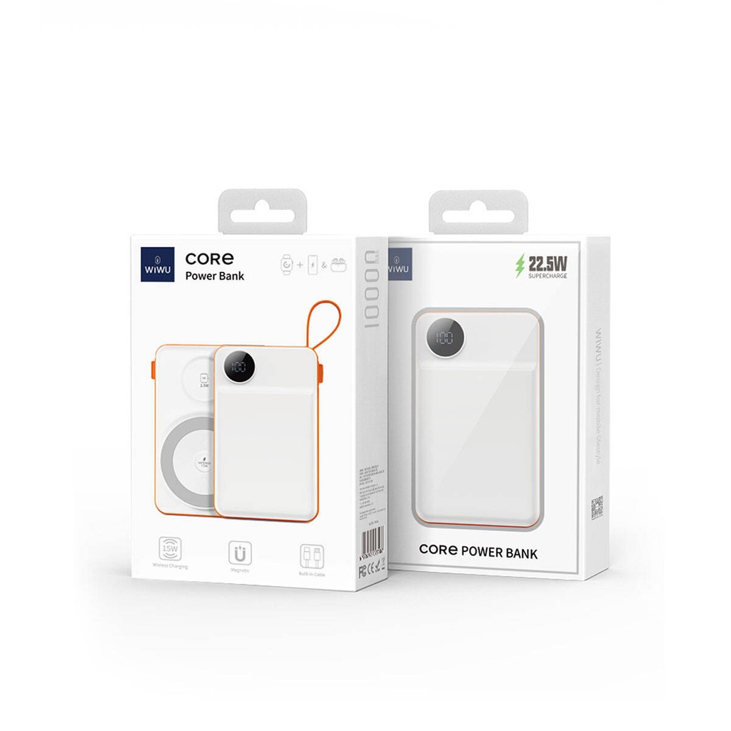 Wiwu Wi-P007 LED Ekranlı Akıllı Saat Kablosuz Şarj Özellikli Taşınabilir Powerbank 10000mAh 22.5W - 7