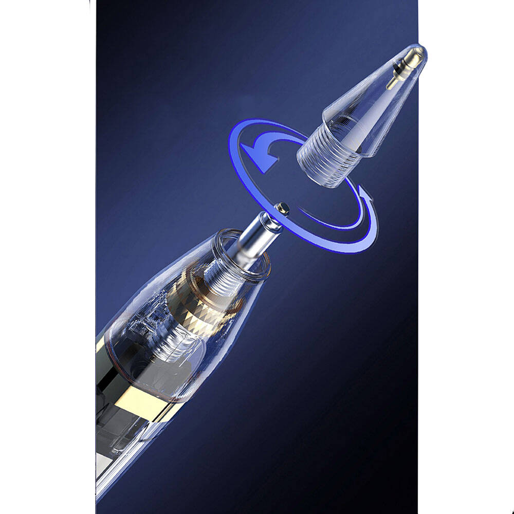 Wiwu Pencil W Pro Dijital Led Göstergeli Palm-Rejection Şeffaf Görünüm Tasarımlı Dokunmatik Çizim Kalemi - 8