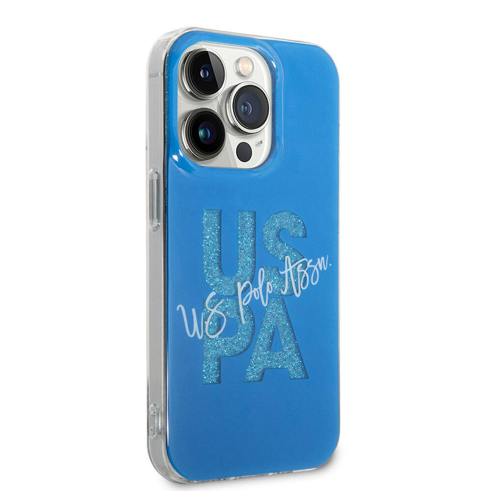 Apple iPhone 15 Pro Uyumlu Kılıf U.S. Polo Assn. Orjinal Lisanslı Simli Parlak Alfabe Tasarım Kapak - 10