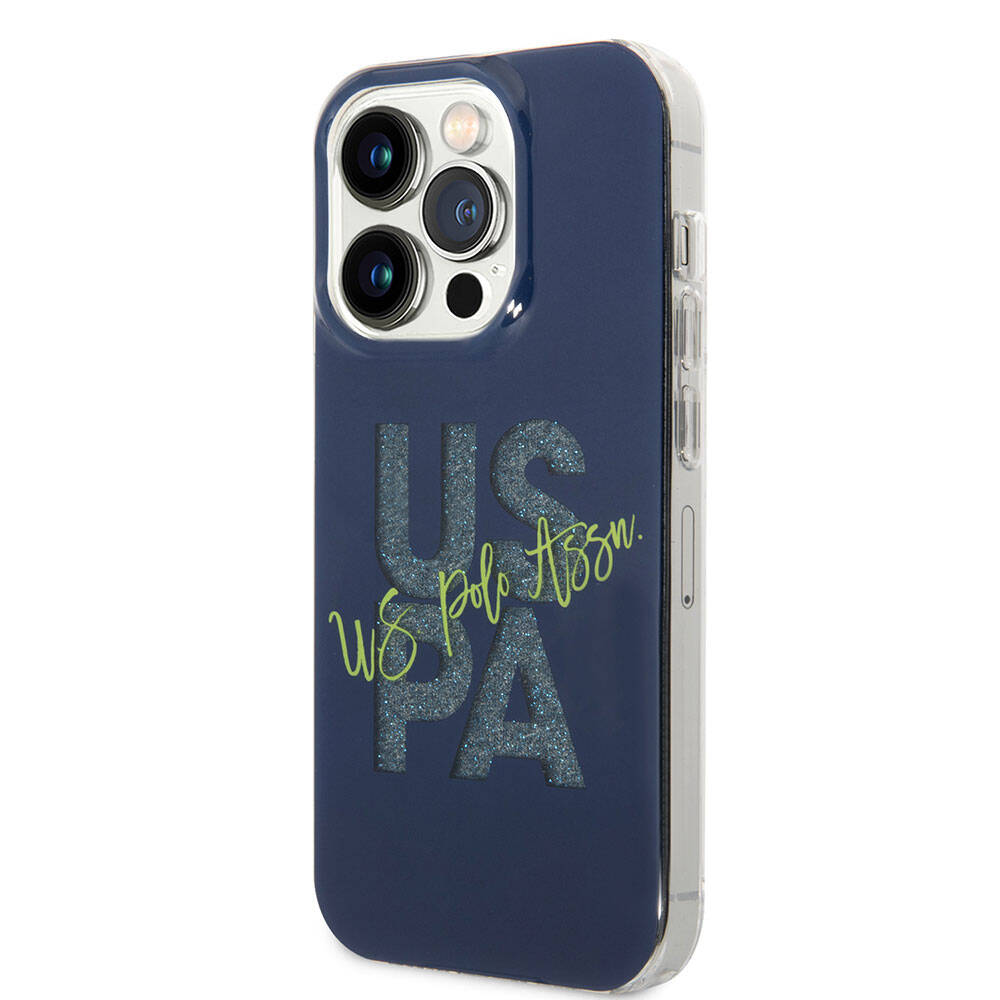 Apple iPhone 15 Pro Max Uyumlu Kılıf U.S. Polo Assn. Orjinal Lisanslı Simli Parlak Alfabe Tasarım Kapak - 15