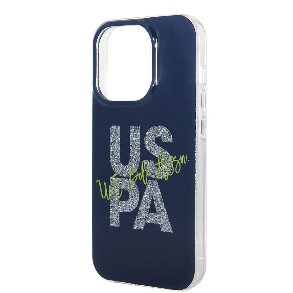Apple iPhone 15 Pro Max Uyumlu Kılıf U.S. Polo Assn. Orjinal Lisanslı Simli Parlak Alfabe Tasarım Kapak - 19