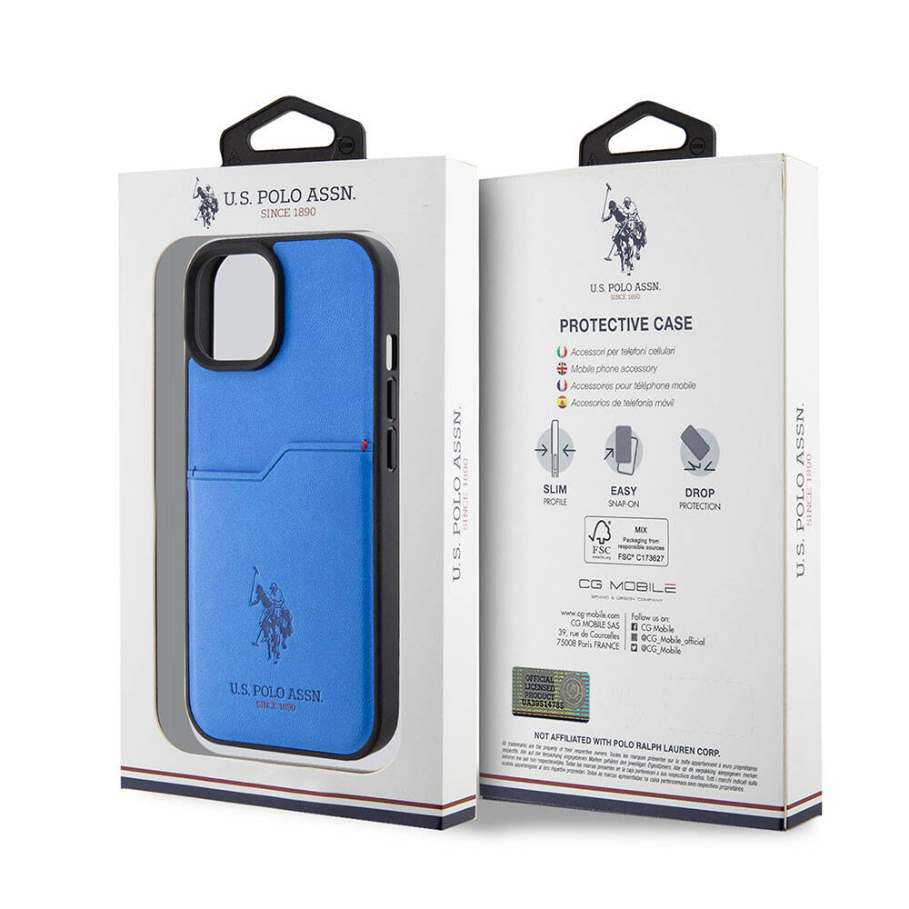 Apple iPhone 15 Uyumlu Kılıf U.S. Polo Assn. Orjinal Lisanslı Baskı Logolu PU Kartlıklı Kapak - 20