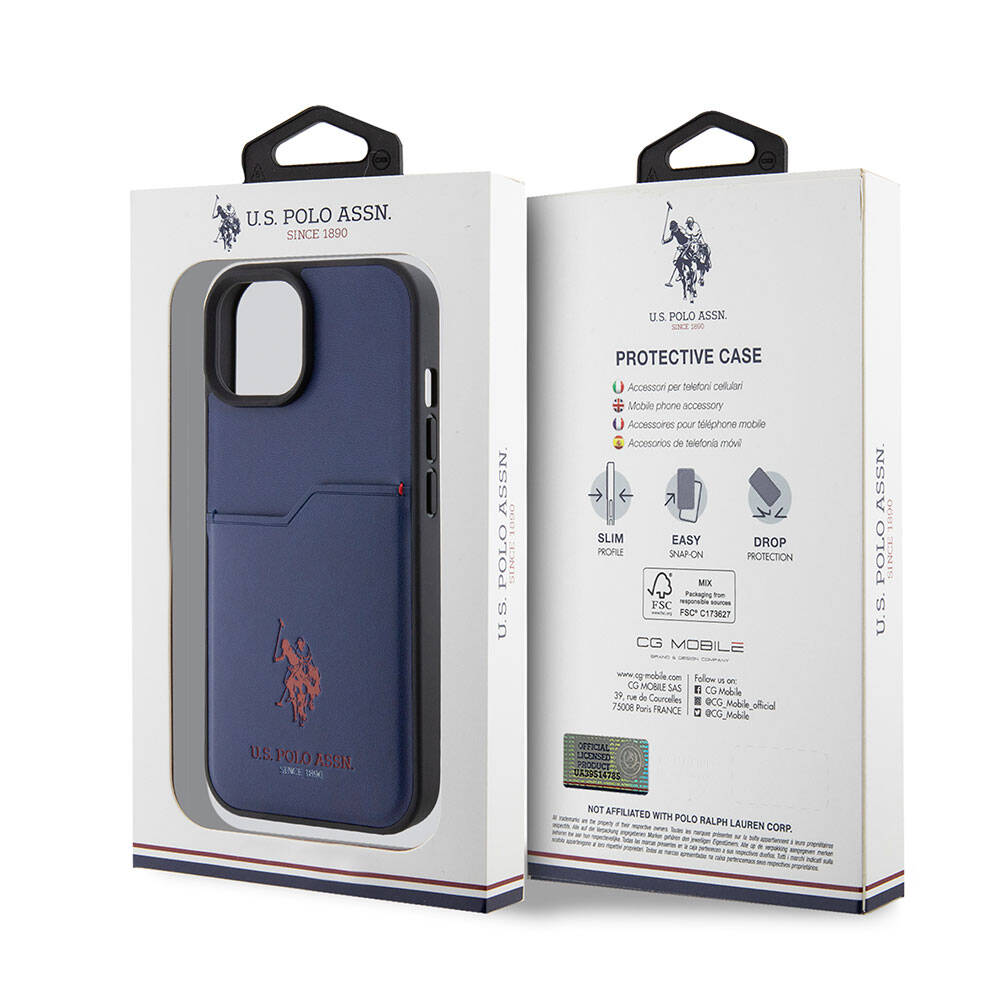 Apple iPhone 15 Uyumlu Kılıf U.S. Polo Assn. Orjinal Lisanslı Baskı Logolu PU Kartlıklı Kapak - 27