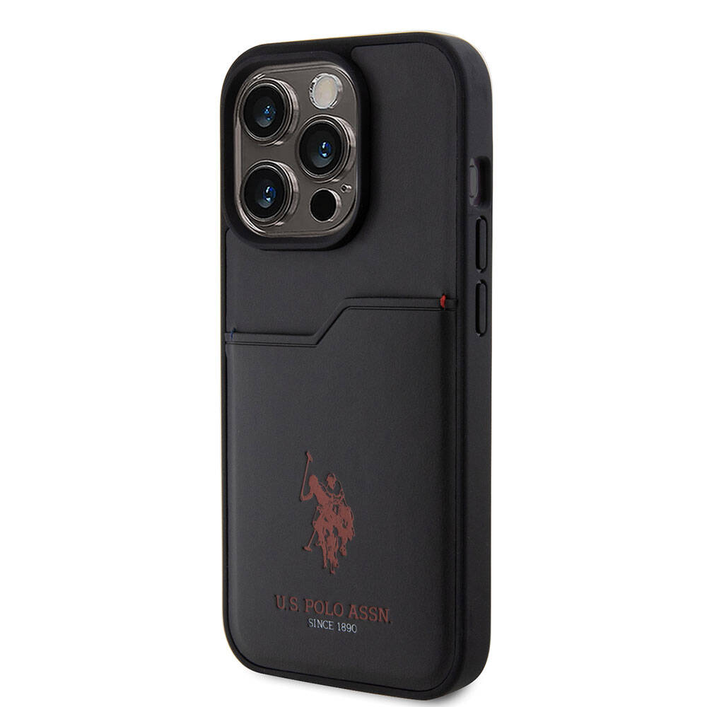 Apple iPhone 15 Pro Uyumlu Kılıf U.S. Polo Assn. Orjinal Lisanslı Baskı Logolu PU Kartlıklı Kapak - 1