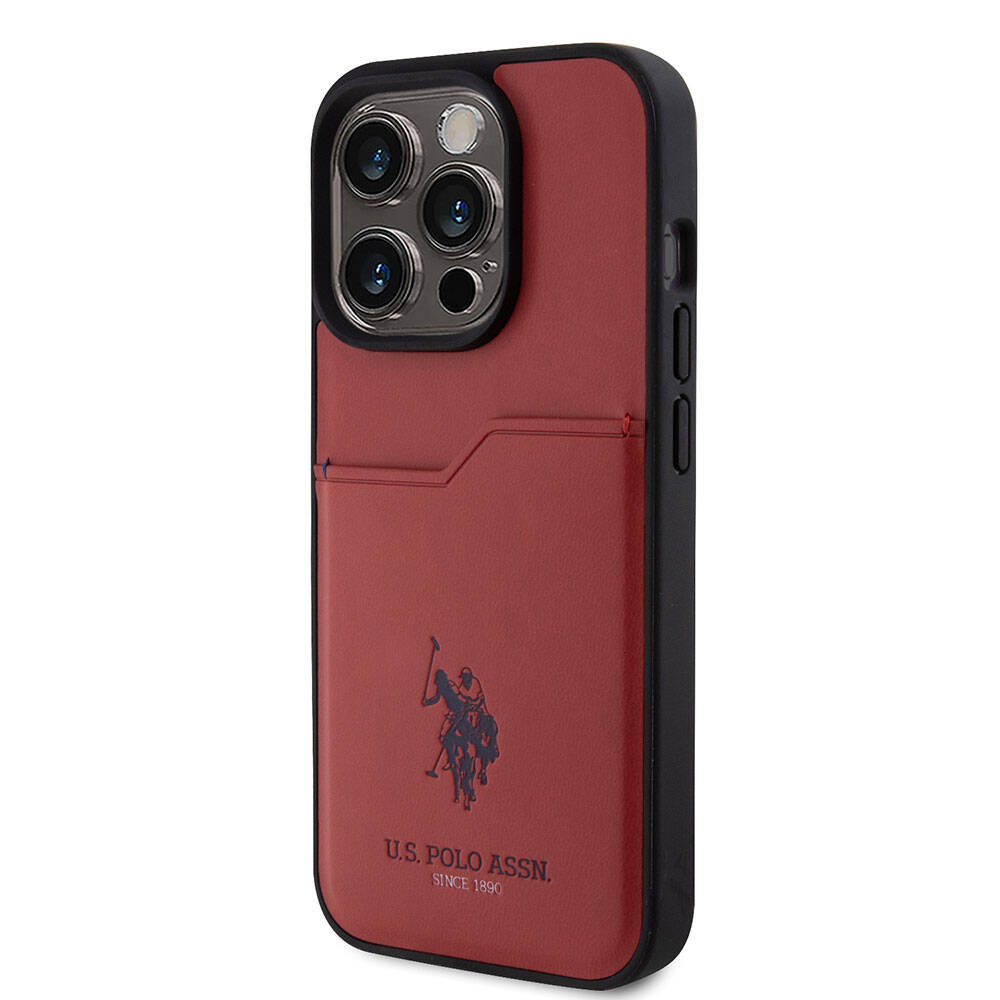 Apple iPhone 15 Pro Uyumlu Kılıf U.S. Polo Assn. Orjinal Lisanslı Baskı Logolu PU Kartlıklı Kapak - 22