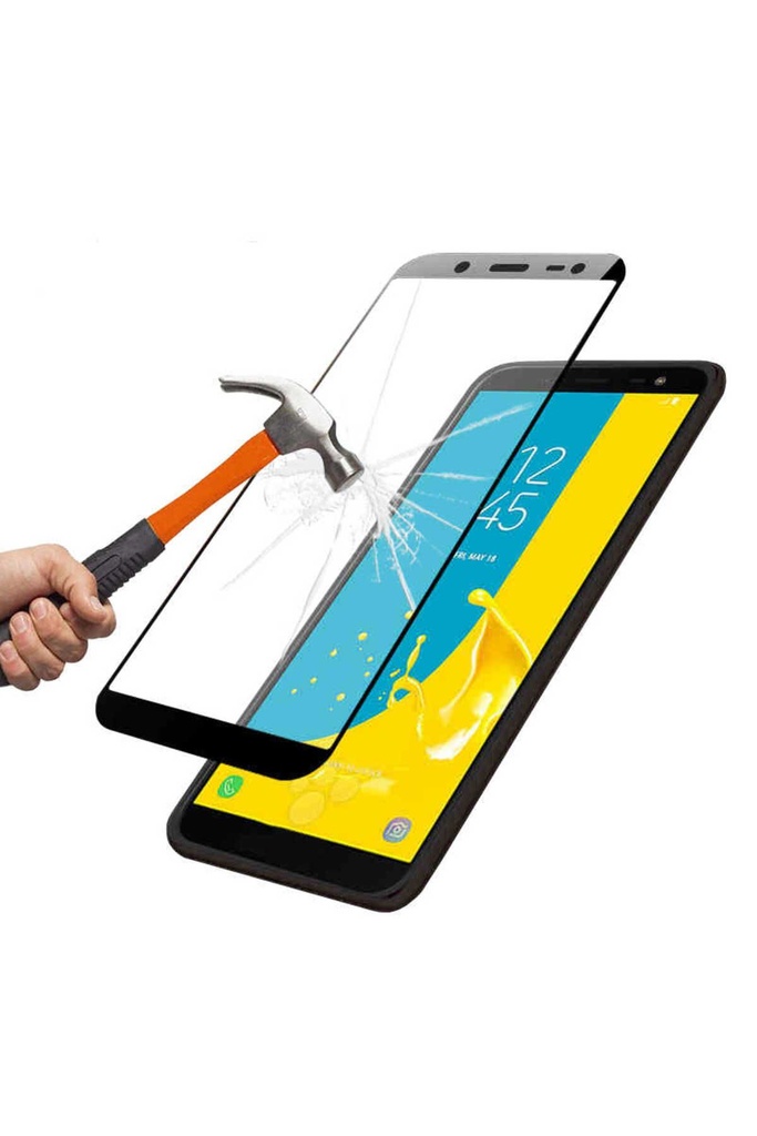 Samsung Galaxy J6 Uyumlu Zore Kenarları Kırılmaya Dayanıklı Cam Ekran Koruyucu
