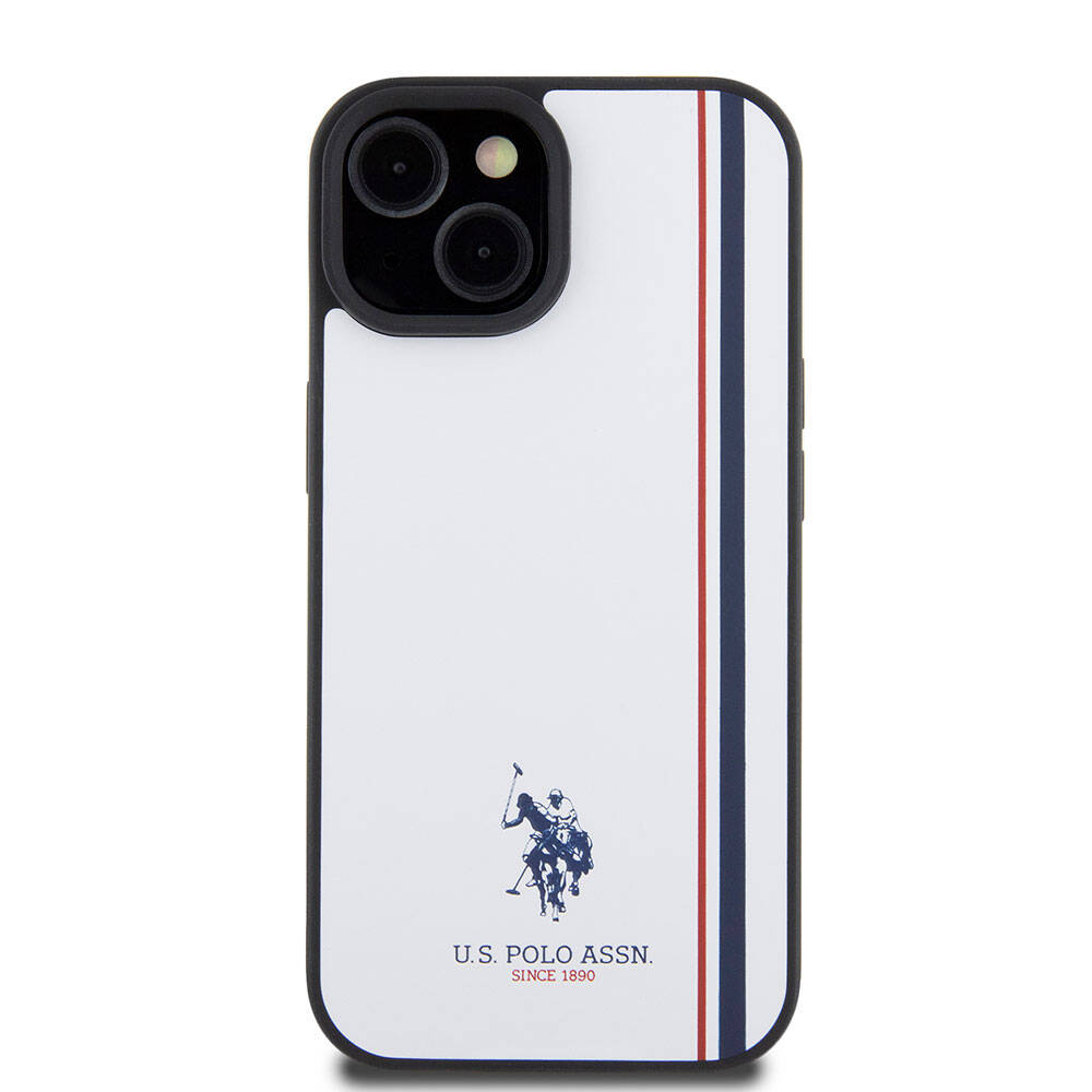 Apple iPhone 15 Uyumlu Kılıf U.S. Polo Assn. Orjinal Lisanslı Üç Renk Şerit Tasarımlı Baskı Logolu Kapak - 2
