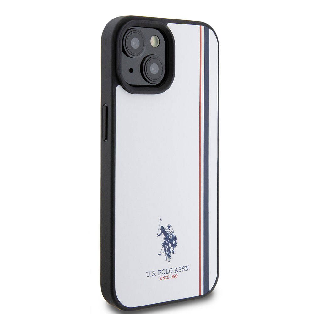 Apple iPhone 15 Uyumlu Kılıf U.S. Polo Assn. Orjinal Lisanslı Üç Renk Şerit Tasarımlı Baskı Logolu Kapak - 3