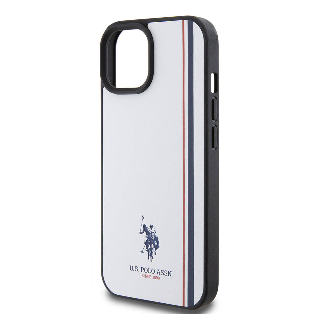 Apple iPhone 15 Uyumlu Kılıf U.S. Polo Assn. Orjinal Lisanslı Üç Renk Şerit Tasarımlı Baskı Logolu Kapak - 5