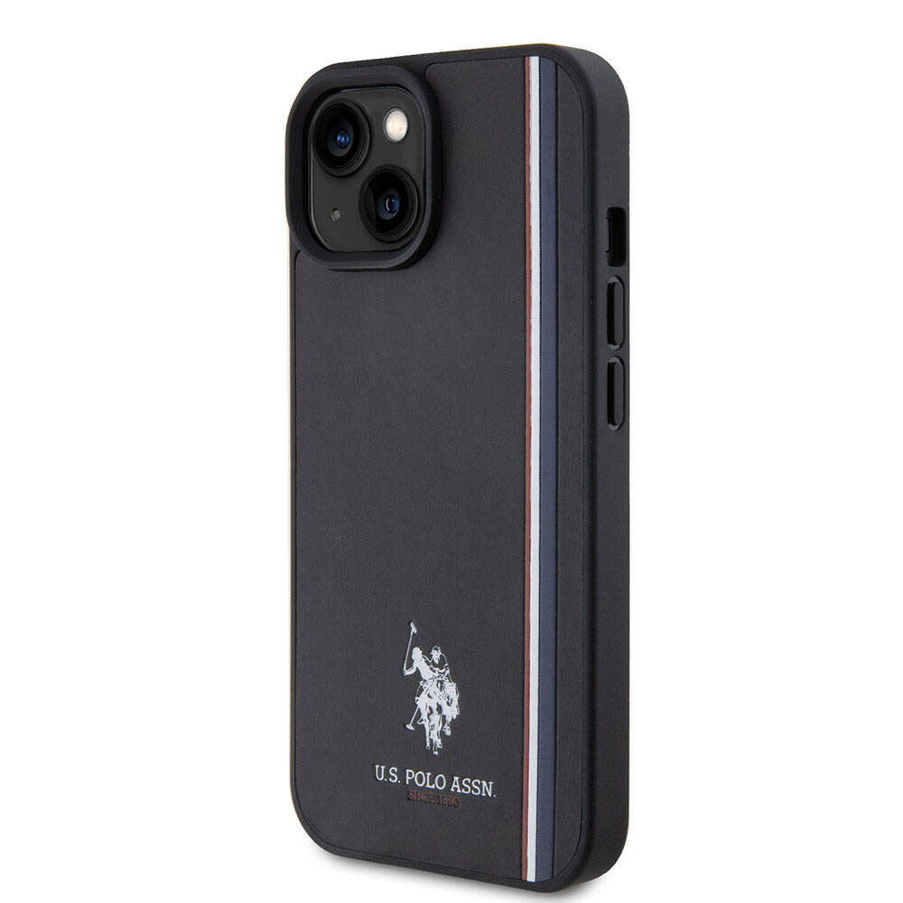 Apple iPhone 15 Uyumlu Kılıf U.S. Polo Assn. Orjinal Lisanslı Üç Renk Şerit Tasarımlı Baskı Logolu Kapak - 8