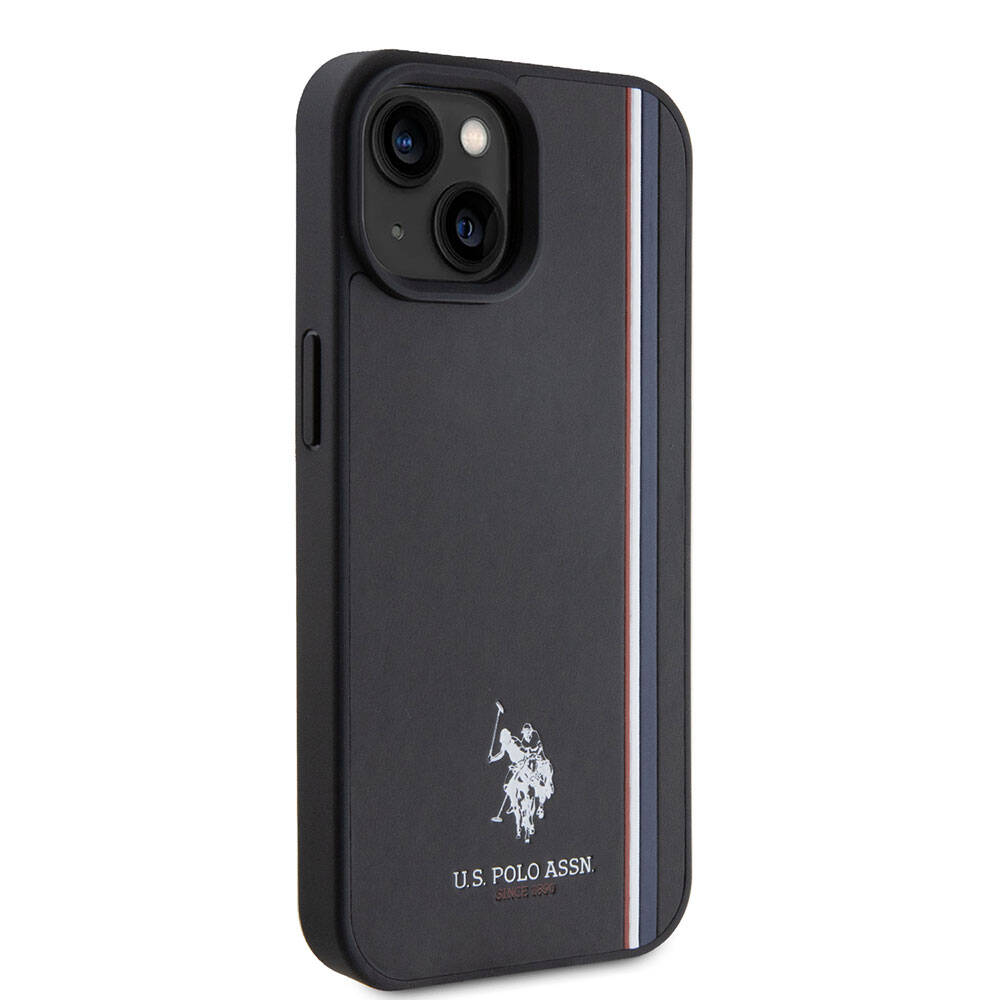 Apple iPhone 15 Uyumlu Kılıf U.S. Polo Assn. Orjinal Lisanslı Üç Renk Şerit Tasarımlı Baskı Logolu Kapak - 10