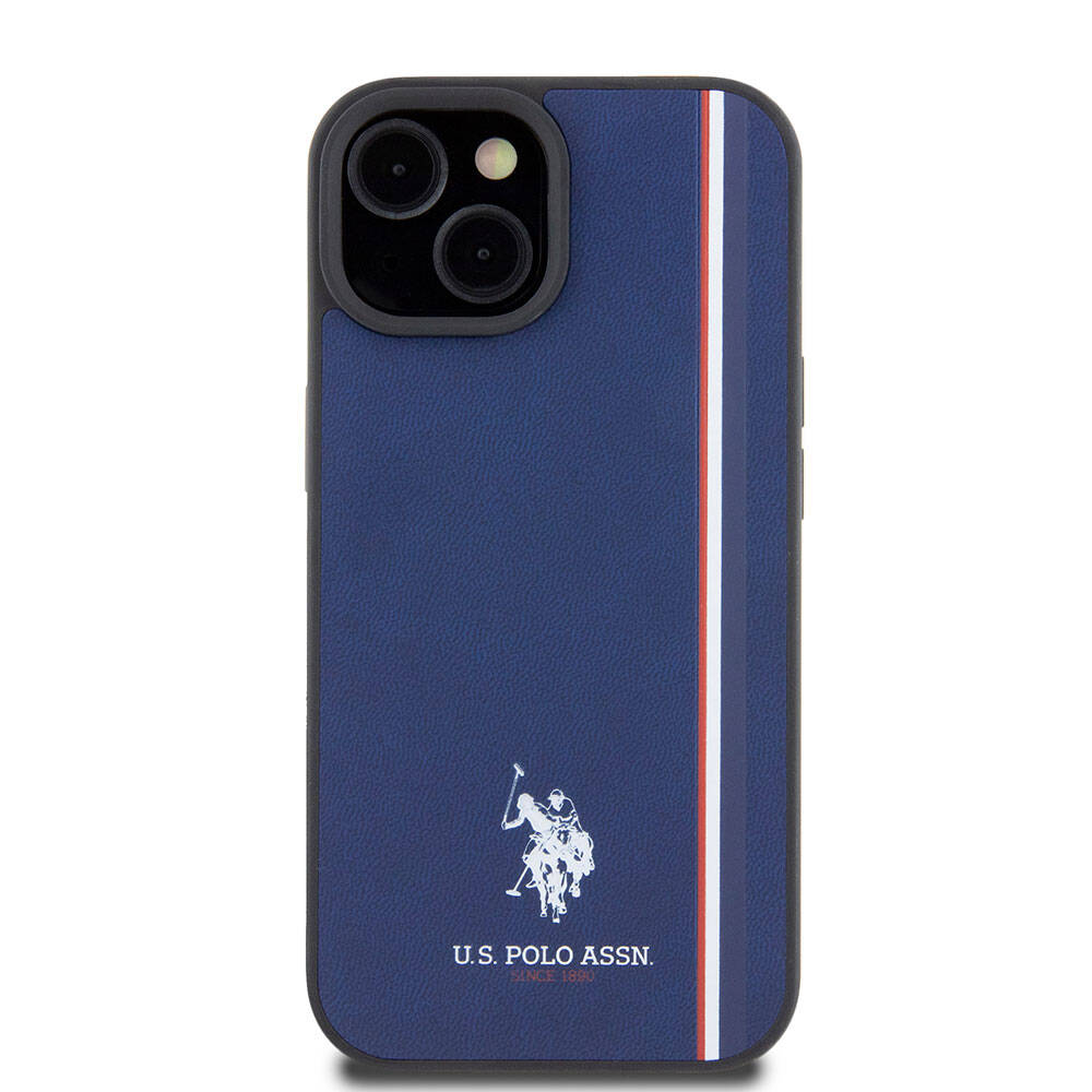 Apple iPhone 15 Uyumlu Kılıf U.S. Polo Assn. Orjinal Lisanslı Üç Renk Şerit Tasarımlı Baskı Logolu Kapak - 16