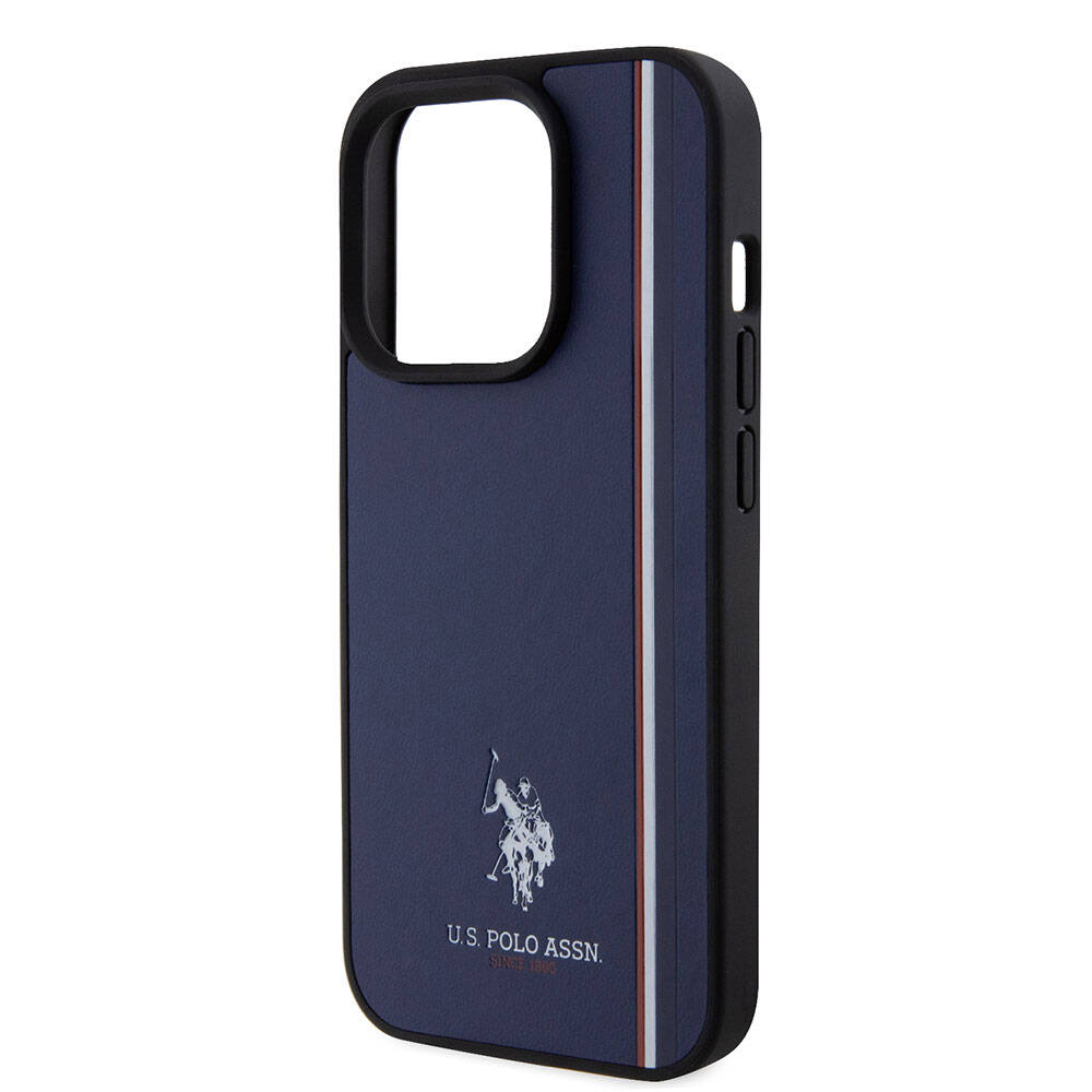 Apple iPhone 15 Pro Uyumlu Kılıf U.S. Polo Assn. Orjinal Lisanslı Üç Renk Şerit Tasarımlı Baskı Logolu Kapak - 5