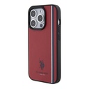 Apple iPhone 15 Pro Uyumlu Kılıf U.S. Polo Assn. Orjinal Lisanslı Üç Renk Şerit Tasarımlı Baskı Logolu Kapak - 15