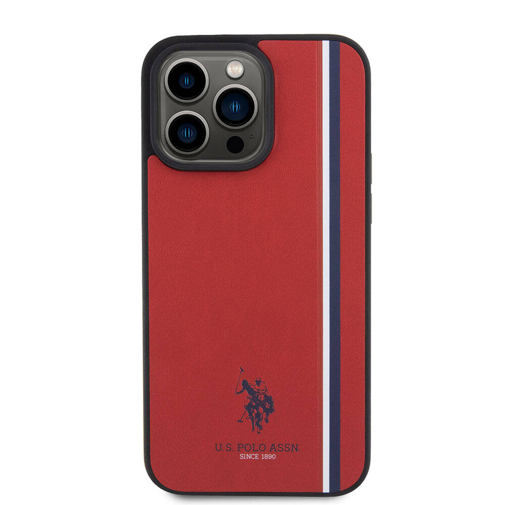 Apple iPhone 15 Pro Max Uyumlu Kılıf U.S. Polo Assn. Orjinal Lisanslı Üç Renk Şerit Tasarımlı Baskı Logolu Kapak - 2