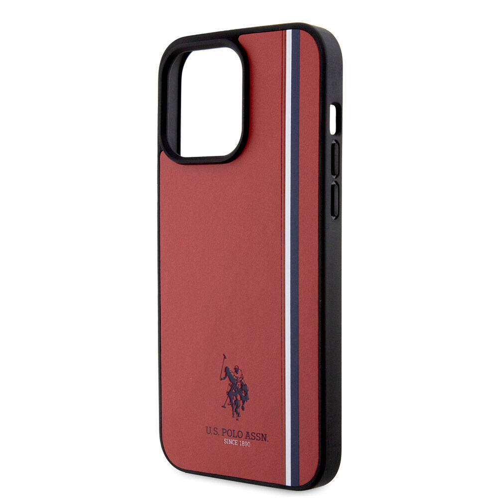 Apple iPhone 15 Pro Max Uyumlu Kılıf U.S. Polo Assn. Orjinal Lisanslı Üç Renk Şerit Tasarımlı Baskı Logolu Kapak - 5