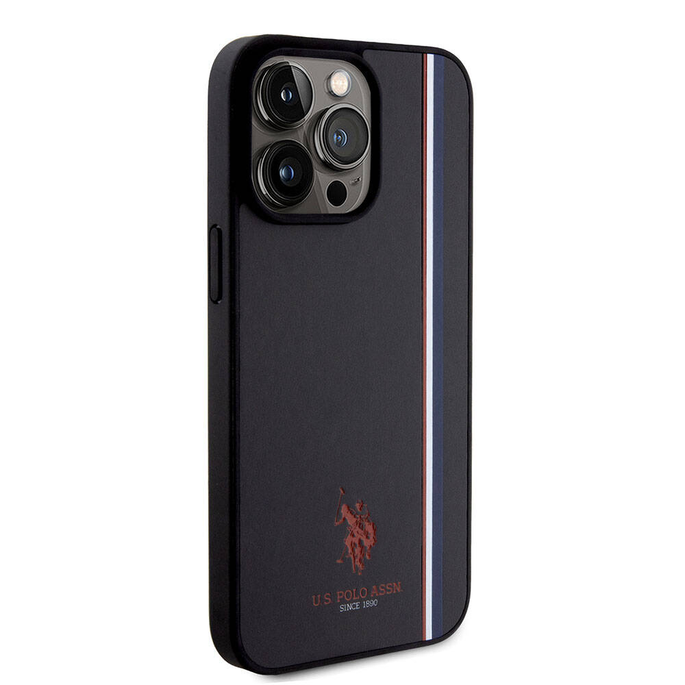 Apple iPhone 15 Pro Max Uyumlu Kılıf U.S. Polo Assn. Orjinal Lisanslı Üç Renk Şerit Tasarımlı Baskı Logolu Kapak - 10