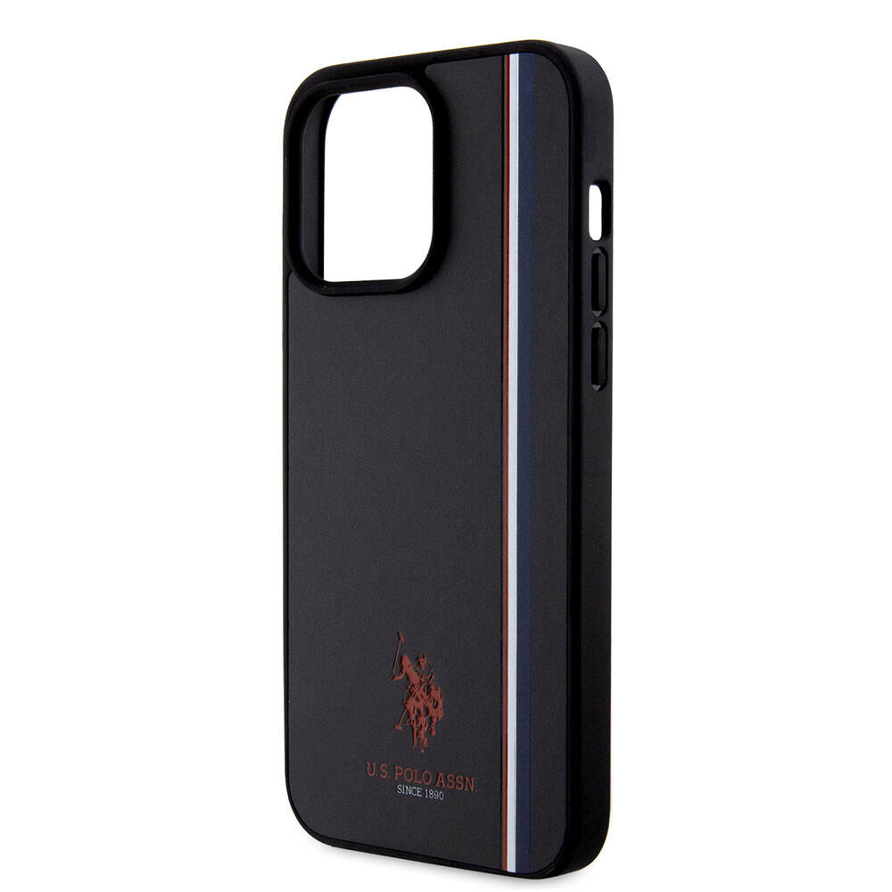 Apple iPhone 15 Pro Max Uyumlu Kılıf U.S. Polo Assn. Orjinal Lisanslı Üç Renk Şerit Tasarımlı Baskı Logolu Kapak - 12