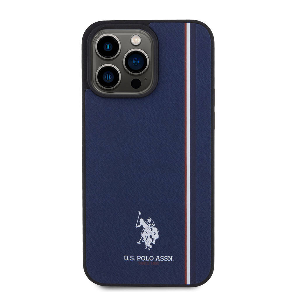 Apple iPhone 15 Pro Max Uyumlu Kılıf U.S. Polo Assn. Orjinal Lisanslı Üç Renk Şerit Tasarımlı Baskı Logolu Kapak - 16