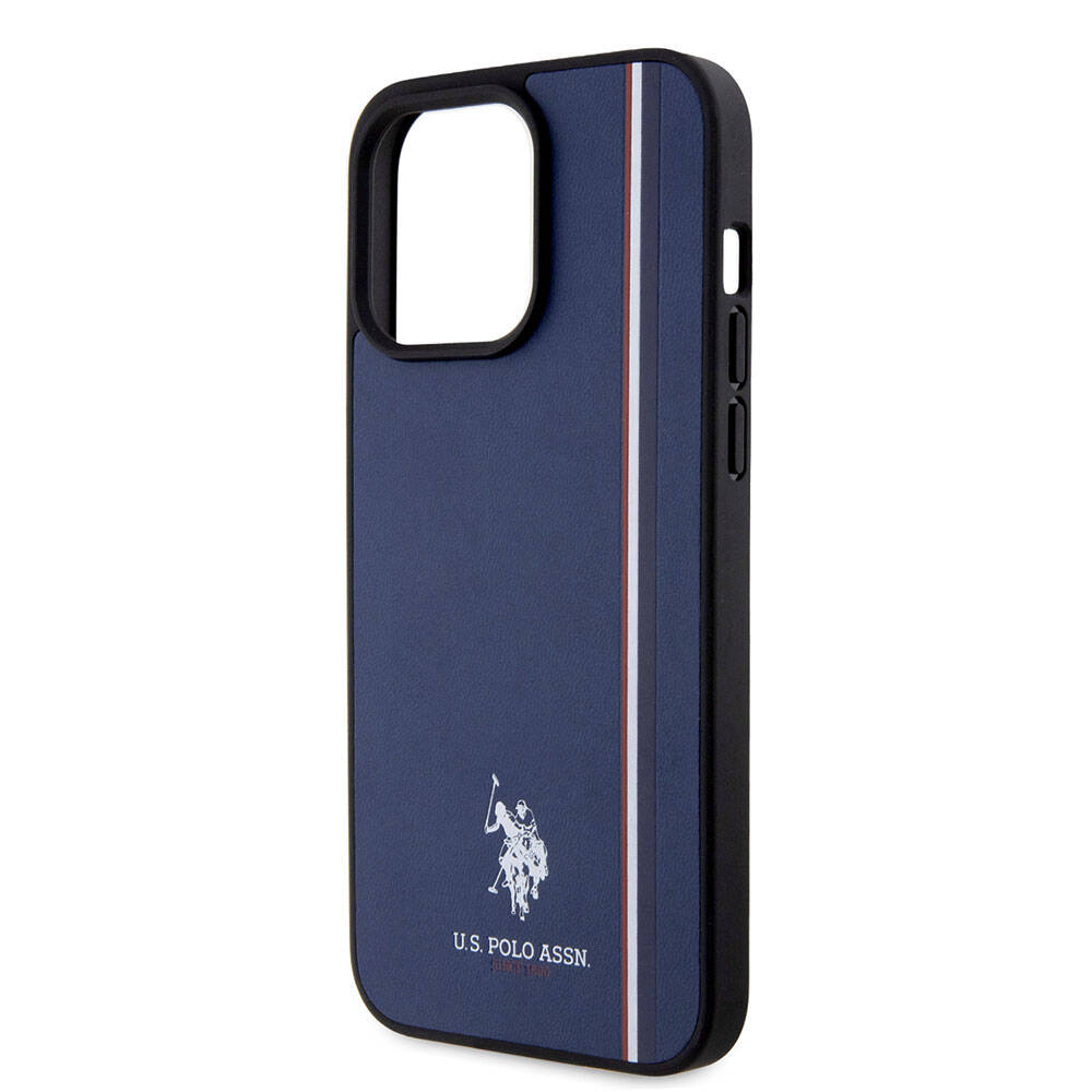 Apple iPhone 15 Pro Max Uyumlu Kılıf U.S. Polo Assn. Orjinal Lisanslı Üç Renk Şerit Tasarımlı Baskı Logolu Kapak - 19