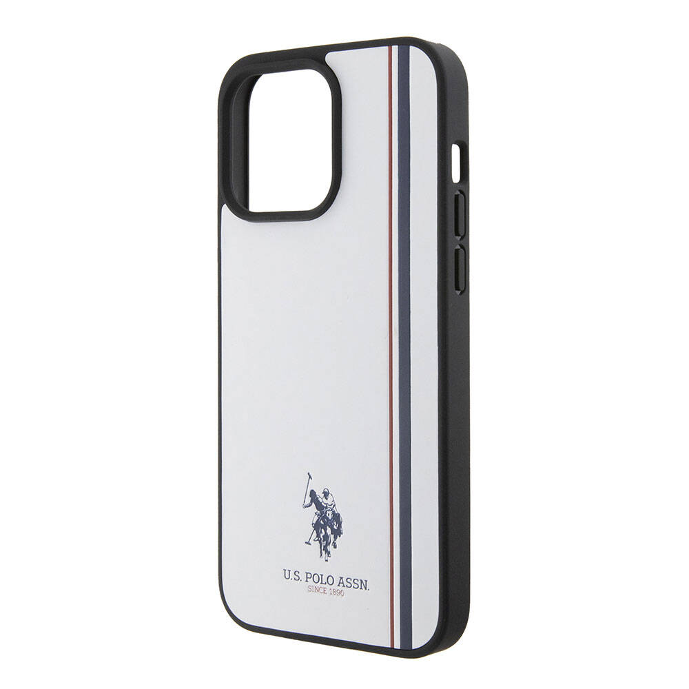 Apple iPhone 15 Pro Max Uyumlu Kılıf U.S. Polo Assn. Orjinal Lisanslı Üç Renk Şerit Tasarımlı Baskı Logolu Kapak - 26