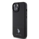 Apple iPhone 15 Uyumlu Kılıf U.S. Polo Assn. Orjinal Lisanslı Suni Deri Arka Yüzey Baskı Logolu Örgü Desenli Kapak - 8