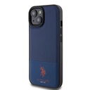 Apple iPhone 15 Uyumlu Kılıf U.S. Polo Assn. Orjinal Lisanslı Suni Deri Arka Yüzey Baskı Logolu Örgü Desenli Kapak - 15