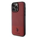 Apple iPhone 15 Pro Max Uyumlu Kılıf U.S. Polo Assn. Orjinal Lisanslı Suni Deri Arka Yüzey Baskı Logolu Örgü Desenli Kapak - 22
