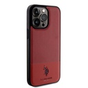 Apple iPhone 15 Pro Max Uyumlu Kılıf U.S. Polo Assn. Orjinal Lisanslı Suni Deri Arka Yüzey Baskı Logolu Örgü Desenli Kapak - 24