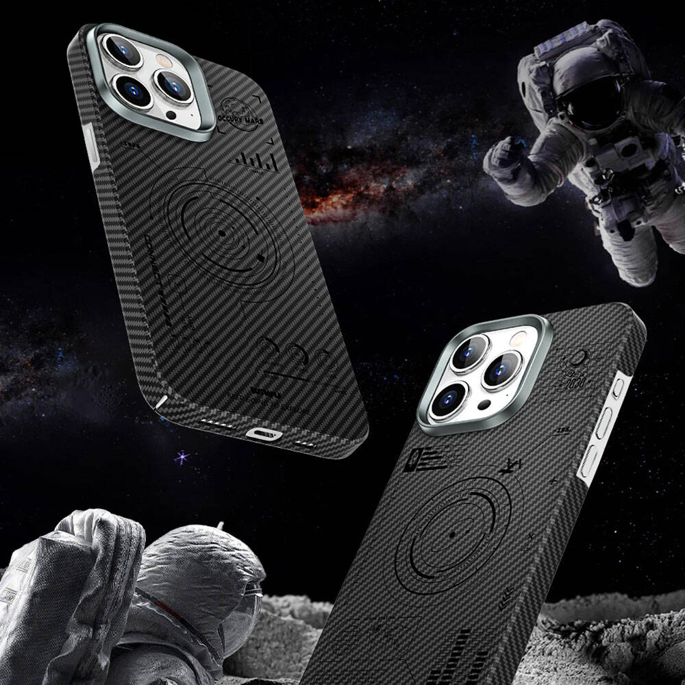 Apple iPhone 15 Plus Uyumlu Kılıf Wiwu KJZ-017 Karbon Fiber 600D Explore Kevlar Kapak - 4