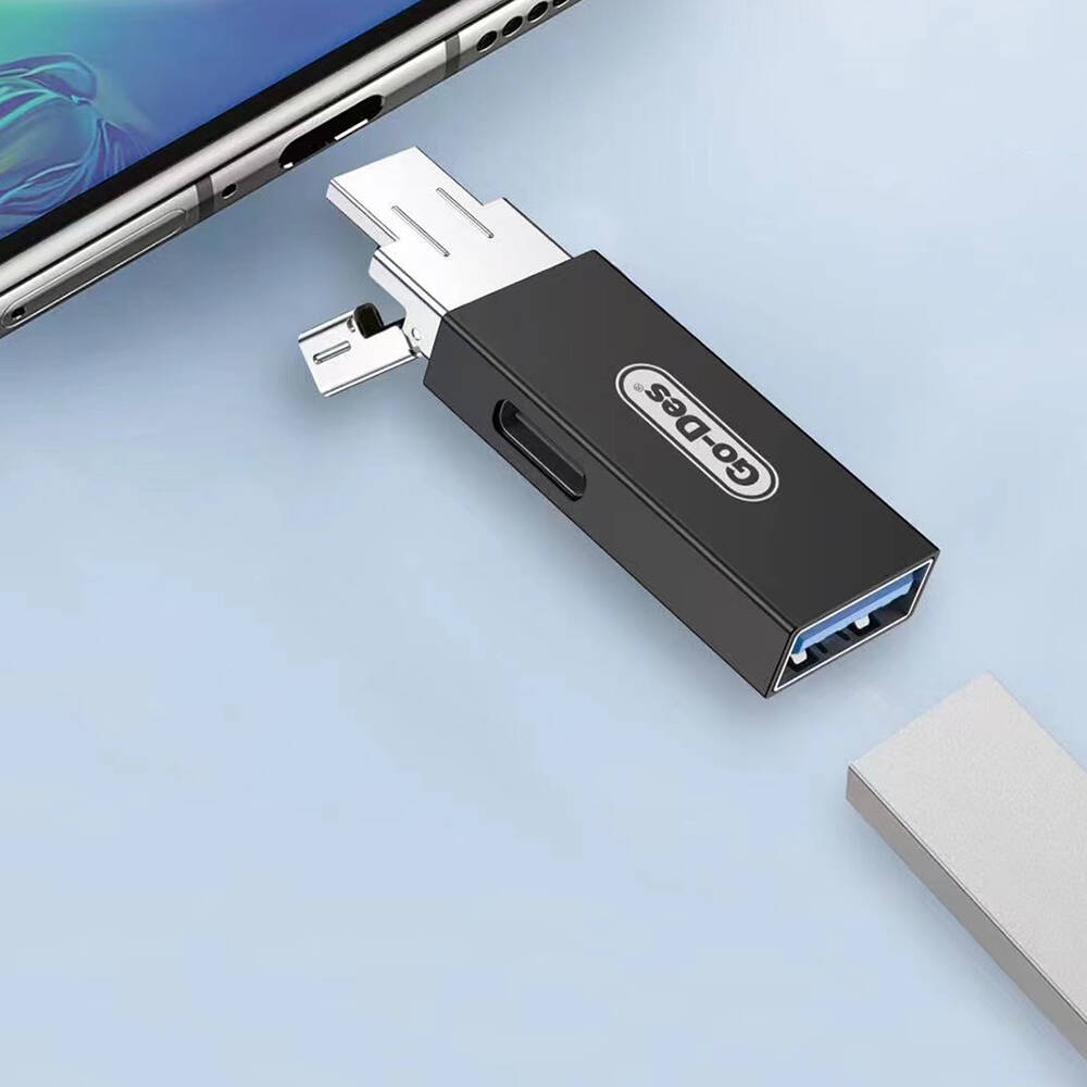 Go Des GD-CT192 USB-A to Type-C ve Type-C to USB-A 4in1 OTG Dönüştürücü Adaptör - 2