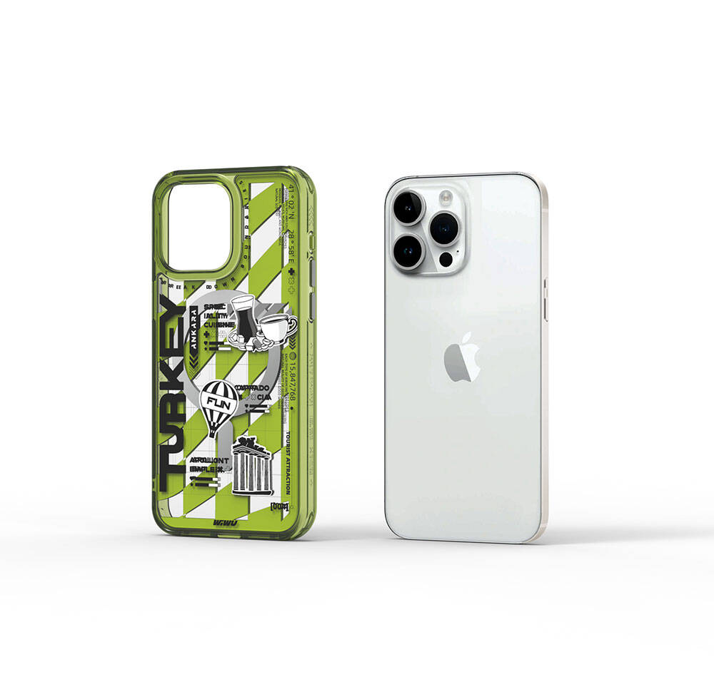 Apple iPhone 15 Pro Max Uyumlu Kılıf Magsafe Şarj Özellikli Desenli Wiwu Turkey A Serisi Kapak - 4