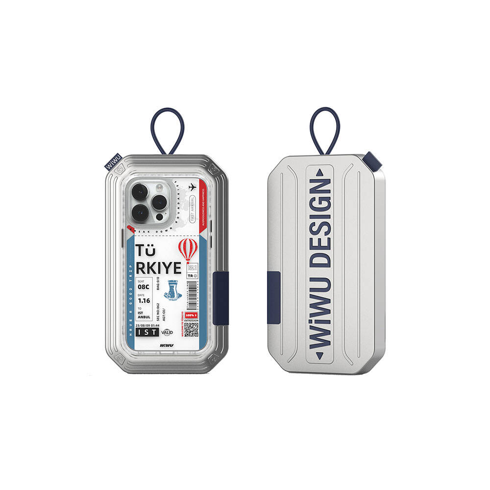 Apple iPhone 15 Pro Max Uyumlu Kılıf Magsafe Şarj Özellikli Bilet Desenli Wiwu Turkey B Serisi Kapak - 6