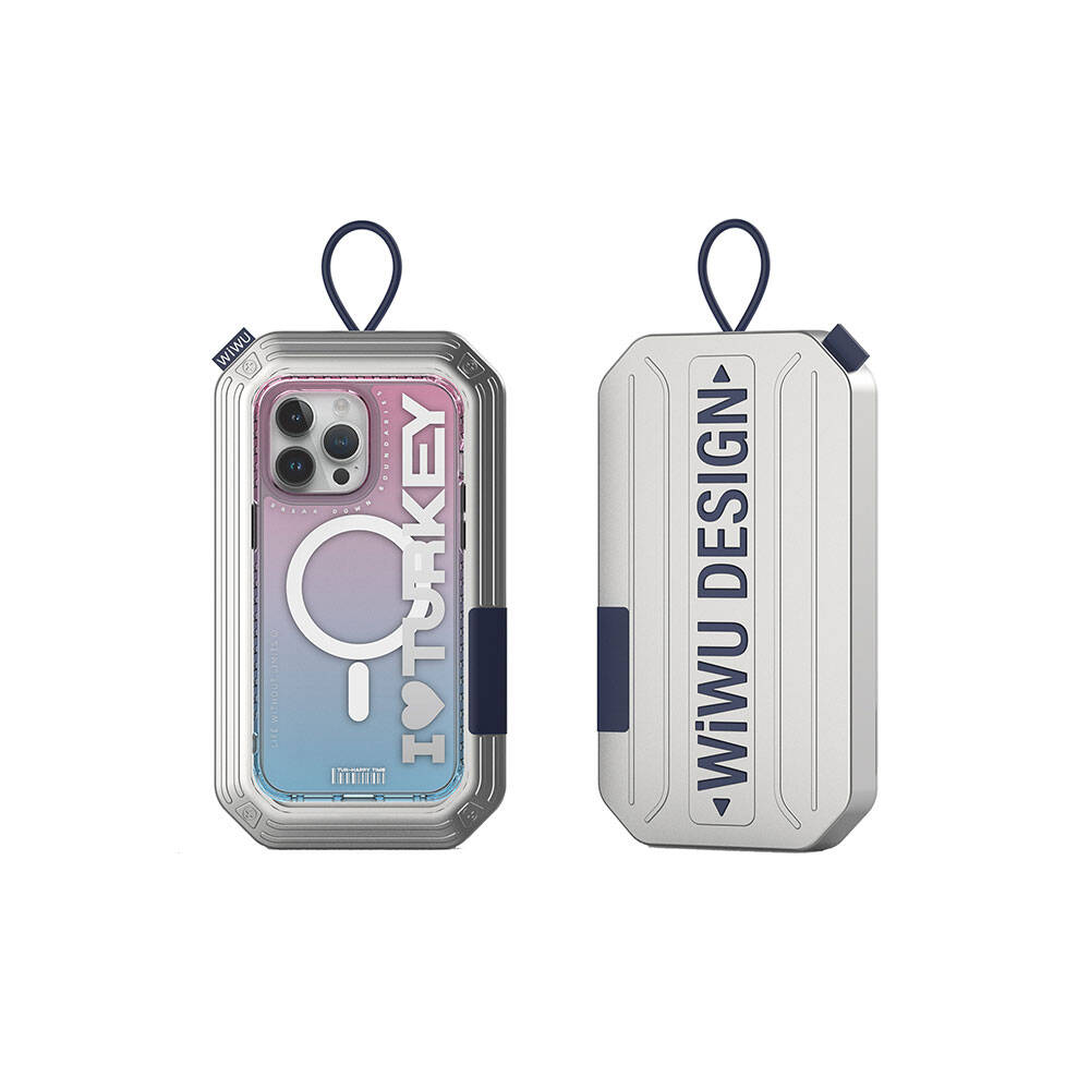 Apple iPhone 15 Pro Max Uyumlu Kılıf Magsafe Şarj Özellikli Transparan Renk Geçişli Wiwu Turkey C Serisi Kapak - 6