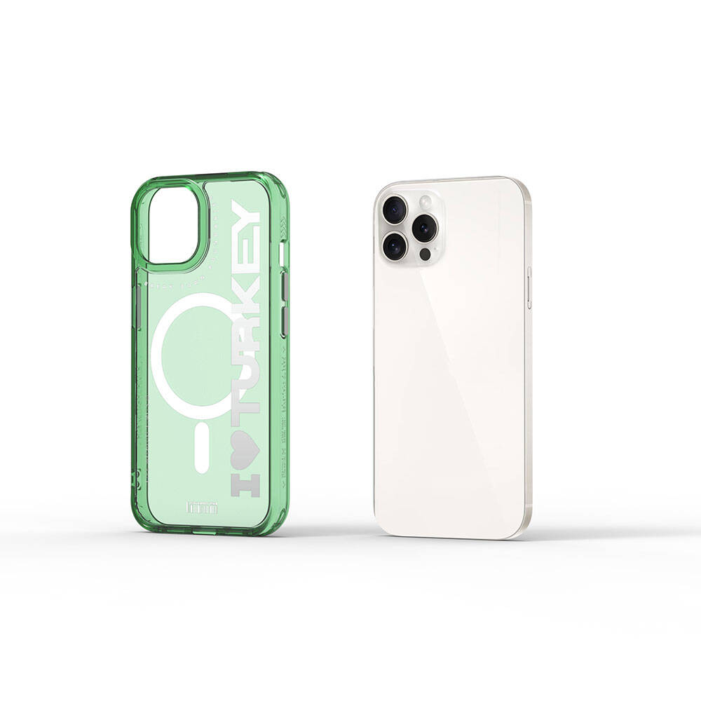 Apple iPhone 15 Pro Max Uyumlu Kılıf Magsafe Şarj Özellikli Transparan Renk Geçişli Wiwu Turkey C Serisi Kapak - 9