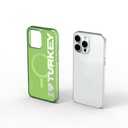 Apple iPhone 15 Pro Uyumlu Kılıf Magsafe Şarj Özellikli I Love Turkey Yazı Desenli Wiwu Turkey E Serisi Kapak - 10