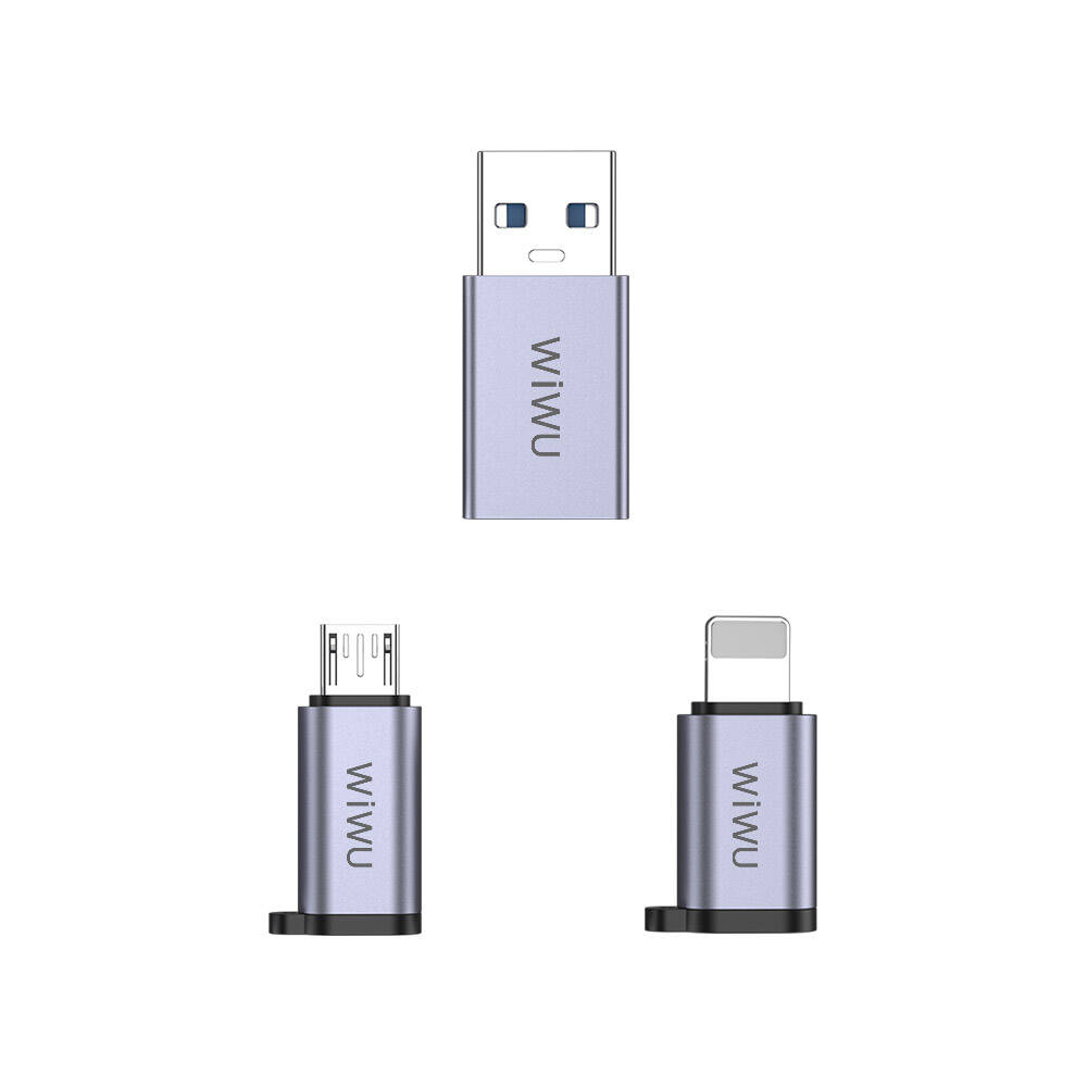 Wiwu Wi-C031 Concise Serisi 3in1 Type-C to USB-A/Type-C/Lightning Adaptör Paketi - 4