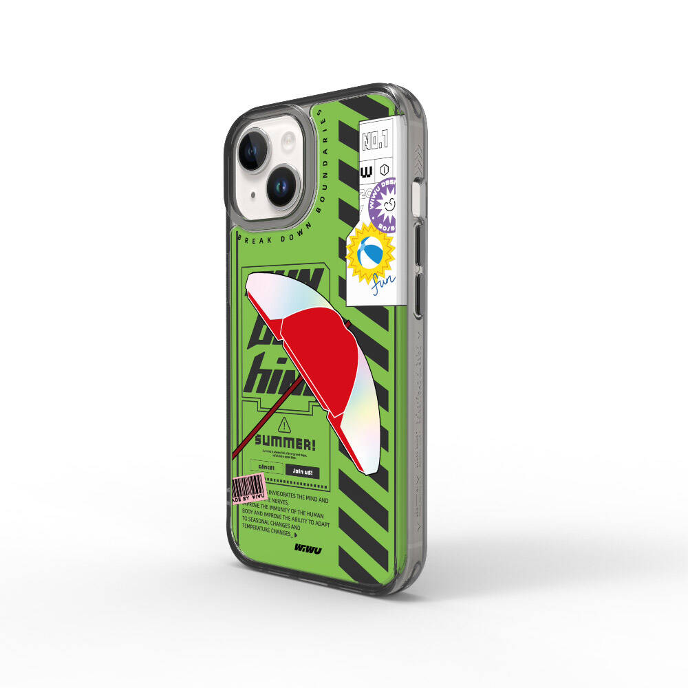 Apple iPhone 15 Uyumlu Kılıf Çift Katman Desenli Wiwu Summer Serisi Kapak - 4