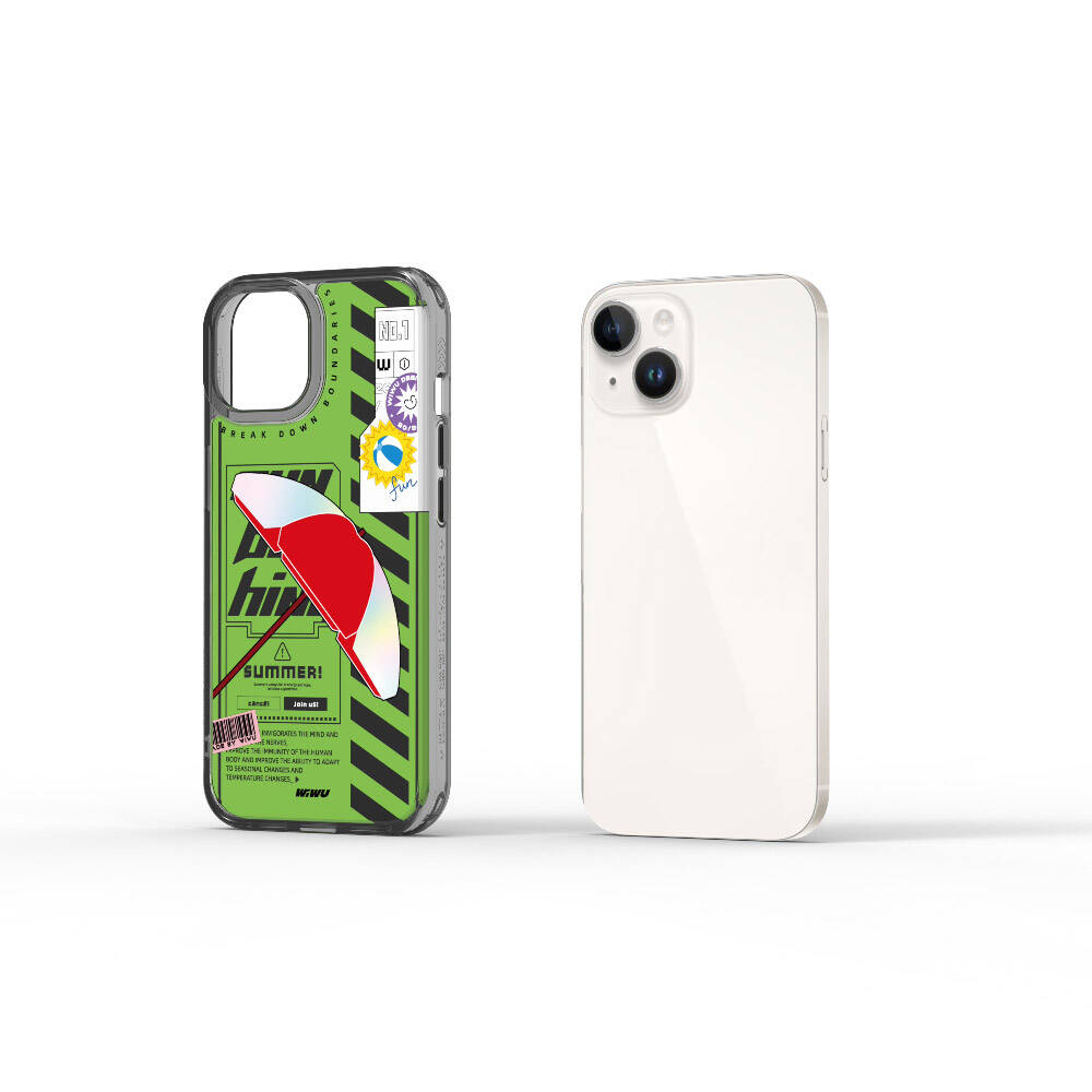 Apple iPhone 15 Uyumlu Kılıf Çift Katman Desenli Wiwu Summer Serisi Kapak - 6