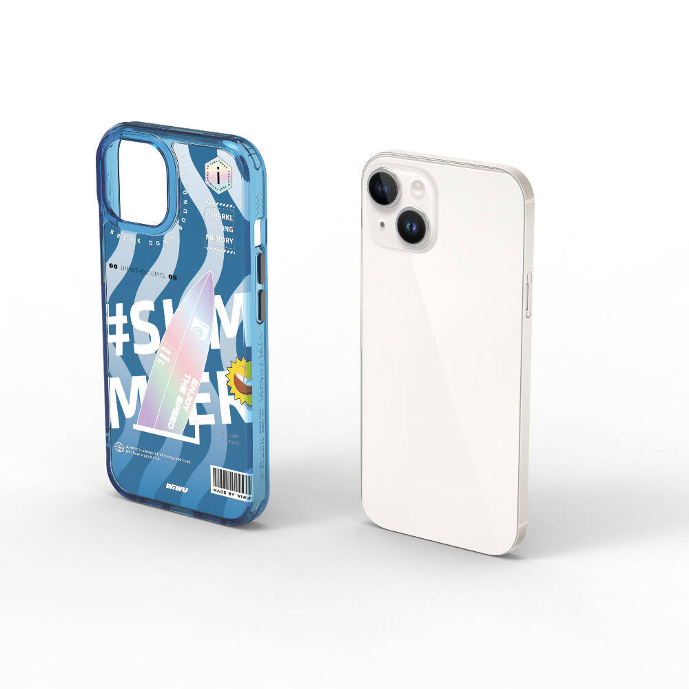 Apple iPhone 15 Uyumlu Kılıf Çift Katman Desenli Wiwu Summer Serisi Kapak - 10