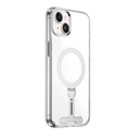 Apple iPhone 15 Uyumlu Kılıf Wiwu FYY-014 Magsafe Şarj Özellikli Alüminyum Alaşım Metal Standlı Şeffaf Kapak - 1