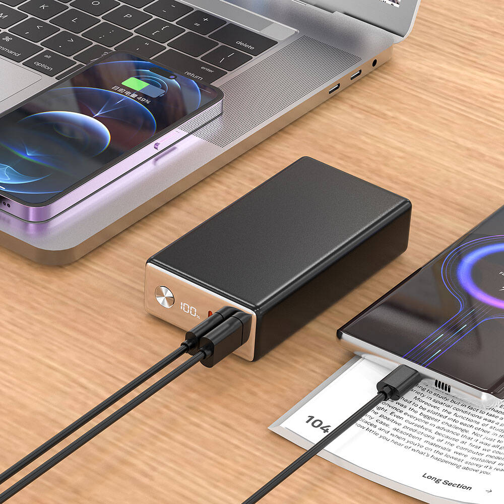 Wiwu Wi-P006 Rock LED Ekranlı Taşınabilir Powerbank PD 20W 20000mAh - 4