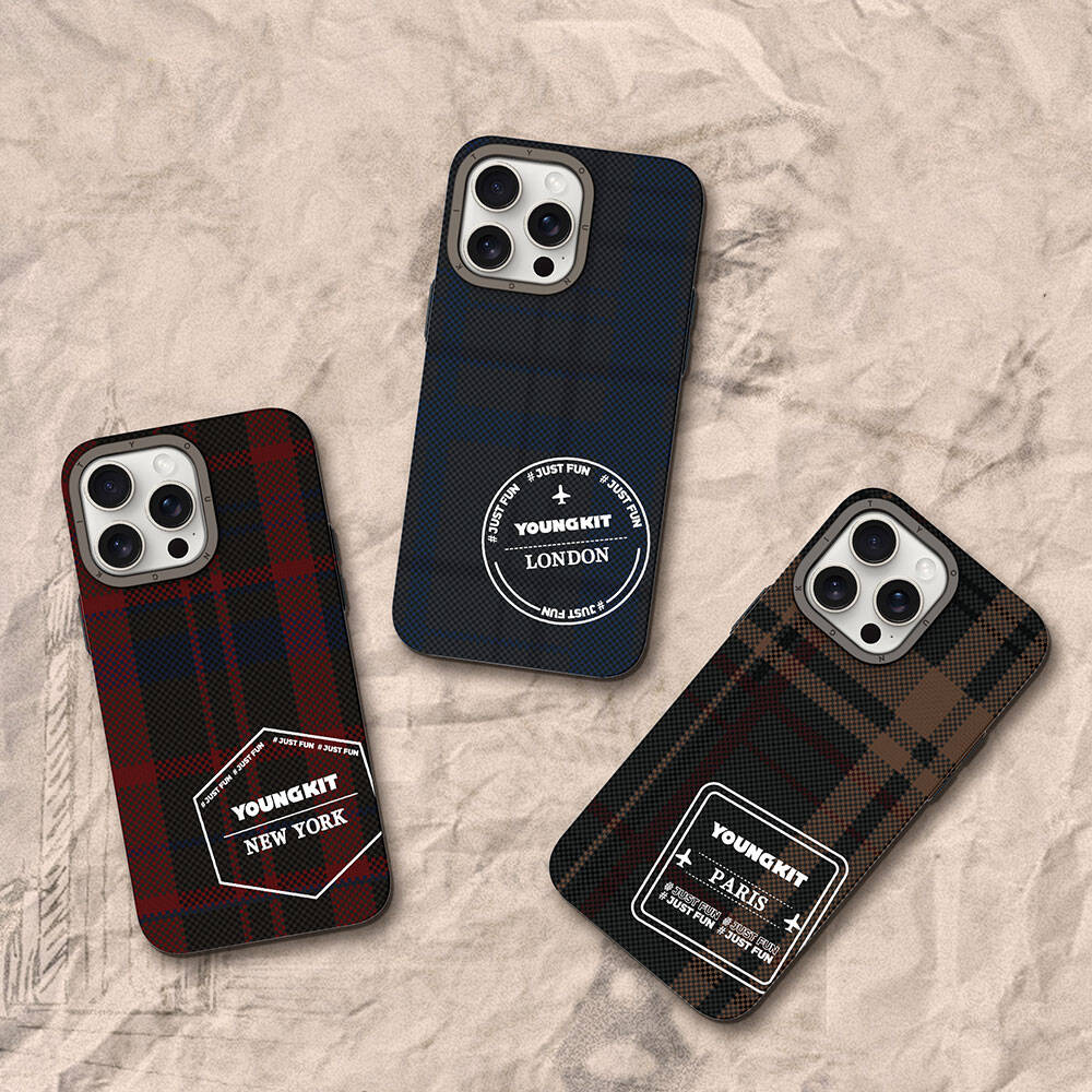 Apple iPhone 14 Pro Uyumlu Kılıf Ekose Desenli Youngkit Gezhi Serisi Kapak - 8