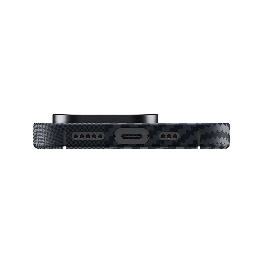 Apple iPhone 15 Uyumlu Magsafe Şarj Özellikli Karbon Fiber Benks Montage ArmorAir 600D Kevlar Kapak - 3