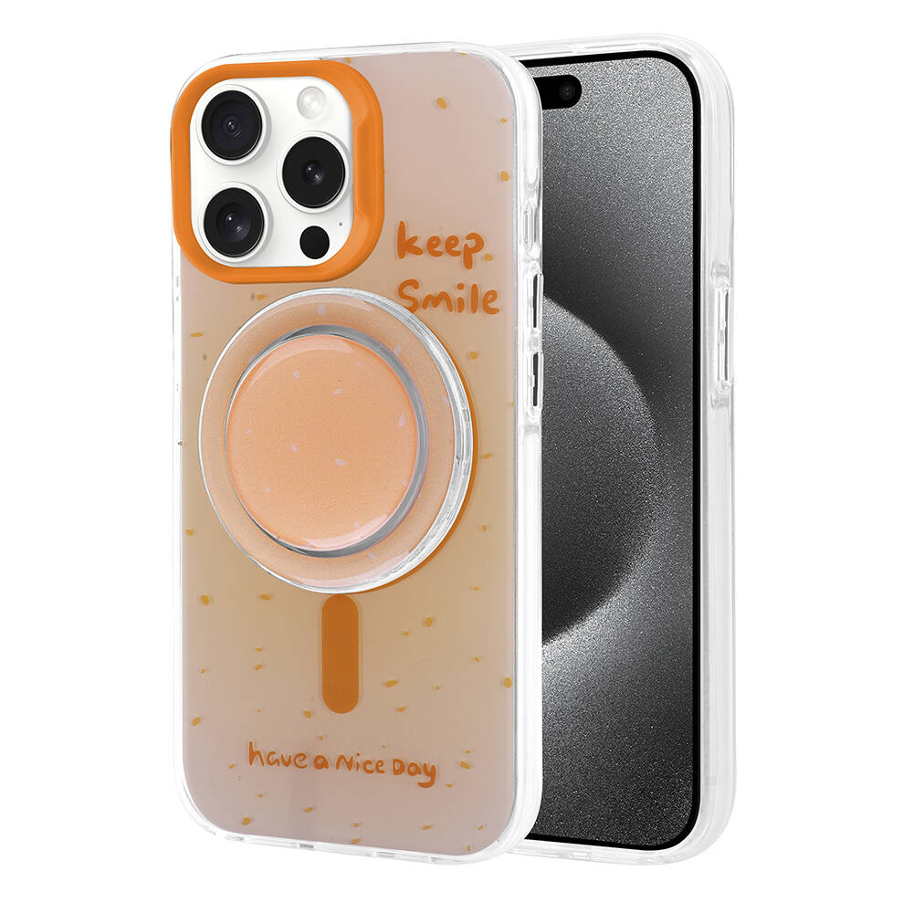 Apple iPhone 15 Pro Uyumlu Kılıf Magsafe Şarj Özellikli Tak-Çıkar Pop Soketli Zore Tiktok Kapak - 11