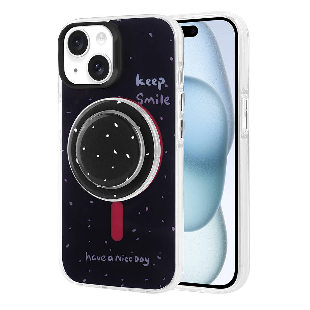 Apple iPhone 15 Uyumlu Kılıf Magsafe Şarj Özellikli Tak-Çıkar Pop Soketli Zore Tiktok Kapak - 12