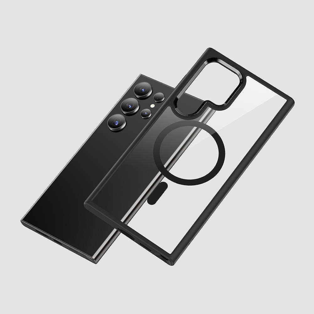 Samsung Galaxy S24 Ultra Uyumlu Kılıf Magsafe Şarj Özellikli Şeffaf Arka Yüzey Benks MagClap TPU Çerçeve Kapak - 18